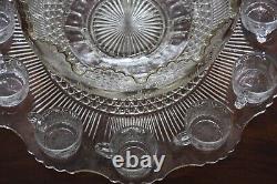 Tiffin-Franciscan Bullseye Vintage 14 Piece Punch Bowl Underplate 12 Cup Set