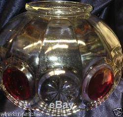 Tiffin Franciscan Moon & Star Ruby Flash Glass Punch Bowl 4 Quarts