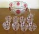 Tiffin Franciscan, Punch Bowl Set Moon and Star Ruby Flash (10 pieces)
