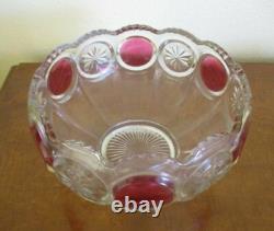 Tiffin Franciscan, Punch Bowl Set Moon and Star Ruby Flash (10 pieces)