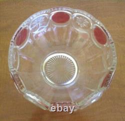 Tiffin Franciscan, Punch Bowl Set Moon and Star Ruby Flash (10 pieces)