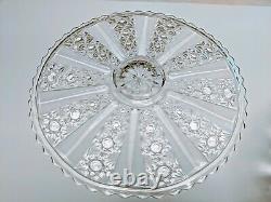 Tiffin Franciscan Royal Punch Bowl Daisy Button Panel Glass & Huge Under Plate