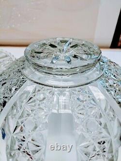 Tiffin Franciscan Royal Punch Bowl Daisy Button Panel Glass & Huge Under Plate