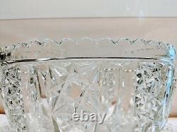 Tiffin Franciscan Royal Punch Bowl Daisy Button Panel Glass & Huge Under Plate