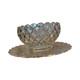 Tiffin Franciscan Williamsburg Clear Glass Punch Bowl with Monumental Underplate
