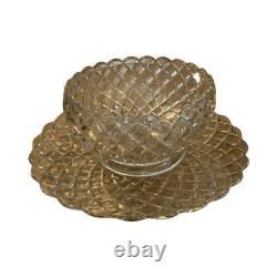 Tiffin Franciscan Williamsburg Clear Glass Punch Bowl with Monumental Underplate