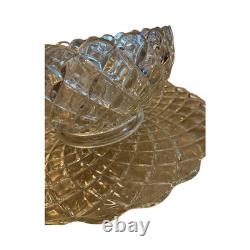Tiffin Franciscan Williamsburg Clear Glass Punch Bowl with Monumental Underplate