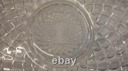 Tiffin Franciscan Williamsburg Diamond Glass Punch Bowl Ladle Torte Plate Cups
