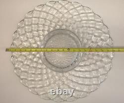 Tiffin Franciscan Williamsburg Diamond Glass Punch Bowl Ladle Torte Plate Cups