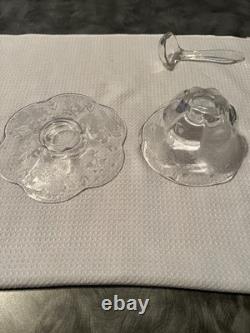 Tiffin Glass Company Vintage Punch Bowl And Stemware Sets, Strawberry Etch #173