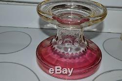 Tiffin Kings Crown Ruby Flash Thumbprint Base Stand For Punch Bowl