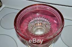 Tiffin Kings Crown Ruby Flash Thumbprint Base Stand For Punch Bowl