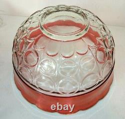 Tiffin Kings Crown Ruby Red Flash Thumbprint Punch Bowl & 12 Footed Glasses Set