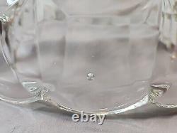 Tiffin Square Diamond Beveled Block Waffle Heavy Punch Bowl Cups Glass Ladle