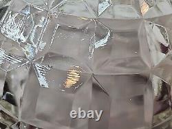 Tiffin Square Diamond Beveled Block Waffle Heavy Punch Bowl Cups Glass Ladle