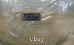 Toscany Clear Glass Vintage 10 Piece Hand Blown Romania Punch Bowl Set