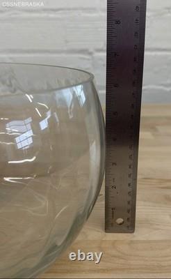 Toscany Clear Glass Vintage 10 Piece Hand Blown Romania Punch Bowl Set