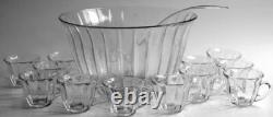 Toscany Collection Celebration 12 Glass Fluted Optic Punch Bowl Set