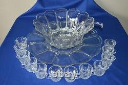 U S Glass Galloway Glass Punch Bowl Set #15086