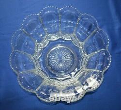 U S Glass Galloway Glass Punch Bowl Set #15086