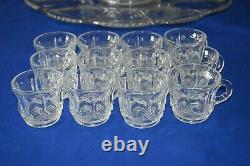 U S Glass Galloway Glass Punch Bowl Set #15086