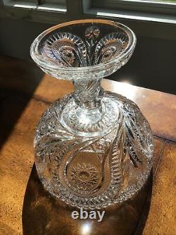 US Glass Antique Slewed Horseshoe Large Punch bowl Gorgeous9.25