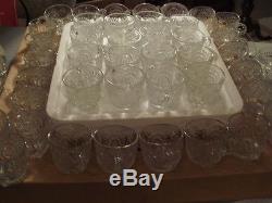 US Glass SLEWED HORSESHOE Punch Bowl COMPLETE PLUS Set = 27 pcs SALE