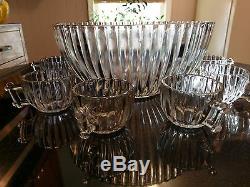 Uber Rare Antique 10 Cup Punch Bowl Set