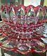 Ultra Rare Fab Cond Indiana Glass Ruby Flashed Punch Bowl Set #1007 + 12 Cups