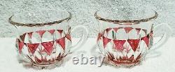 Ultra Rare Fab Cond Indiana Glass Ruby Flashed Punch Bowl Set #1007 + 12 Cups