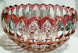 Ultra Rare Fab Cond Indiana Glass Ruby Flashed Punch Bowl Set #1007 + 12 Cups