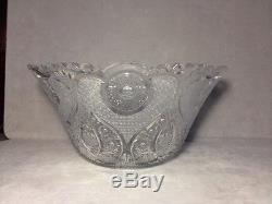 Unusual Stunning Large Cut Glass Punch Bowl