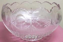 VINTAGE 1910 Manhattan E. A. P. G Bullseye Pressed Glass Huge Punch Bowl HTF