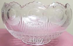 VINTAGE 1910 Manhattan E. A. P. G Bullseye Pressed Glass Huge Punch Bowl HTF