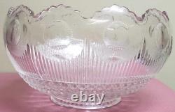 VINTAGE 1910 Manhattan E. A. P. G Bullseye Pressed Glass Huge Punch Bowl HTF