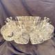 VINTAGE Anchor Hocking Clear Glass Punch Bowl & Glasses SET Service For 8 MCM