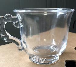 VINTAGE Imperial Glass Candlewick Punch Bowl Set withCups + Serving platter & Bowl