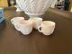 VINTAGE JEANETTE PINK MILK GLASS Punch Bowl with 28 Cups Set