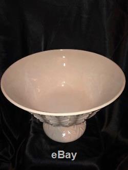 VINTAGE Jannette Pastel Pink Milk Glass Punch Bowl With 10 cups