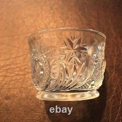 VINTAGE L. E. Smith CUT GLASS PINWHEEL & STARS 12 PUNCH BOWL, LADLE & 17 CUPS