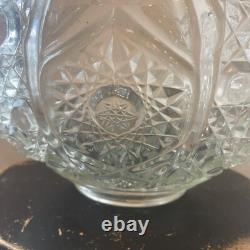 VINTAGE LE SMITH GLASS DAISY & HOBSTAR BUTTON PUNCH BOWL With 24 CUPS