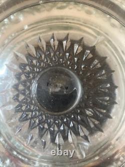 VINTAGE LE SMITH GLASS DAISY & HOBSTAR BUTTON PUNCH BOWL With 24 CUPS