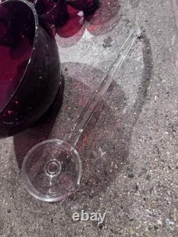 VINTAGE MCM RUBY RED GLASS PUNCH BOWL SET WITH SPOON (15pcs)