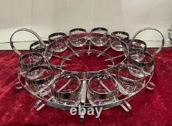 VINTAGE MID CENTURY DOROTHY THORPE PUNCH BOWL 12 ROLY POLY GLASSES. MCM? 1960s