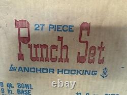 VINTAGE NOS SEALED Anchor Hocking GRAPE HARVEST 27 Piece Punch Bowl Set