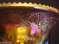 VINTAGE & RARE CARNIVAL GLASS BANQUET 14 pce PUNCH BOWL SET + LADLE EX c. 1920's