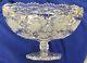 VINTAGE ROSE PATTERN CRYSTAL GLASS SMALL OVAL PUNCH BOWL