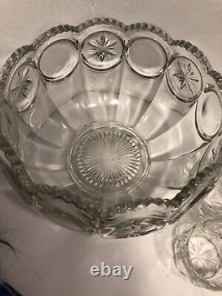 VINTAGE TIFFIN FRANCISCAN MOON AND STARS PUNCH BOWL SET WITH 12 CUPS Free Ship