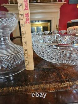 VINTAGE Waterford Crystal 2 Piece Punch Bowl 11 Ireland