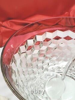 VINTAGE Whitehall Cube RUBY FLASHED Crystal Glass Punch Bowl 13 1/8 Elegant